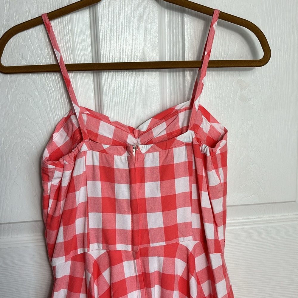Pink Gingham Midi Dress with Tie Straps - Picture 7 of 16